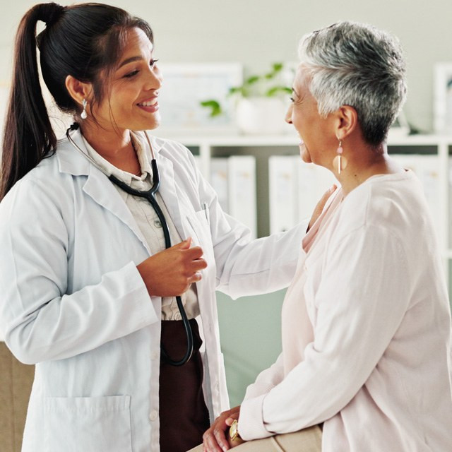 Doctor with patient